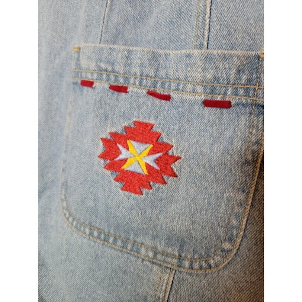 Cervelle Vintage Women's Denim Jacket Size L Blue Jean Blazer Southwestern Aztec - Picture 3 of 12